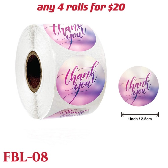 4 rolls of Thank you stickers-#FBL-20 - Picture 3 of 15